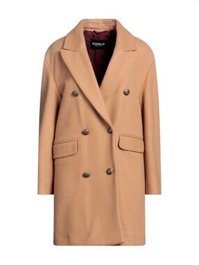 Dondup Double-Breasted Camel/Tan Wool Pea Coat size 6